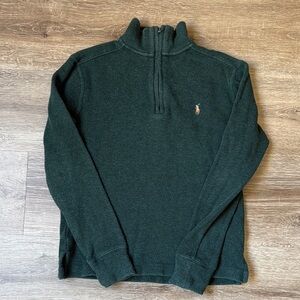 Polo by Ralph Lauren Men's Dark Green Zip-Up Sweater